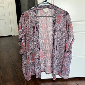 LA hearts patterned kimono / cover up